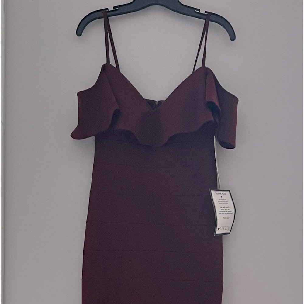 Maroon/deep red full length dress
